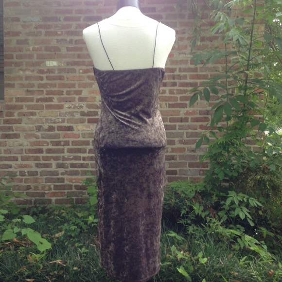 Light Purple Velvet Spaghetti Strap Midi Dress S-M - Picture 3 of 8